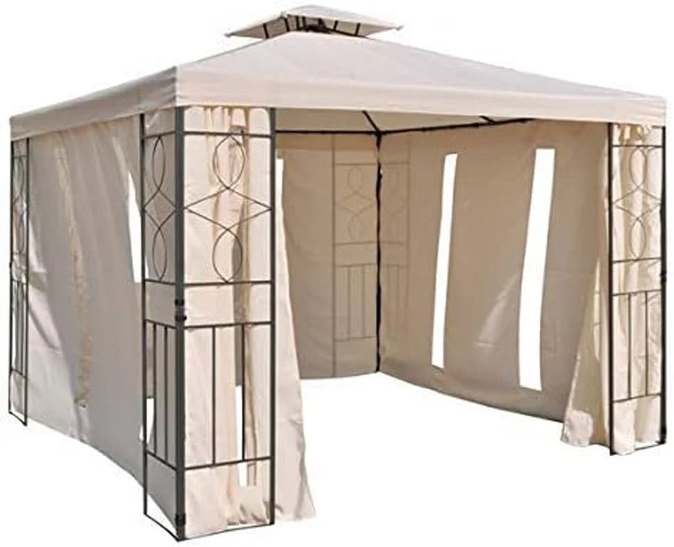 habeig Pavillon-Seitenteil 4er Set Beige mit Reißverschluss & Fenster - Bild 2