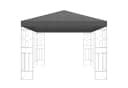 habeig Pavillon-Ersatzdach Anthrazit PVC-Beschichtung Wasserdicht Bild 2