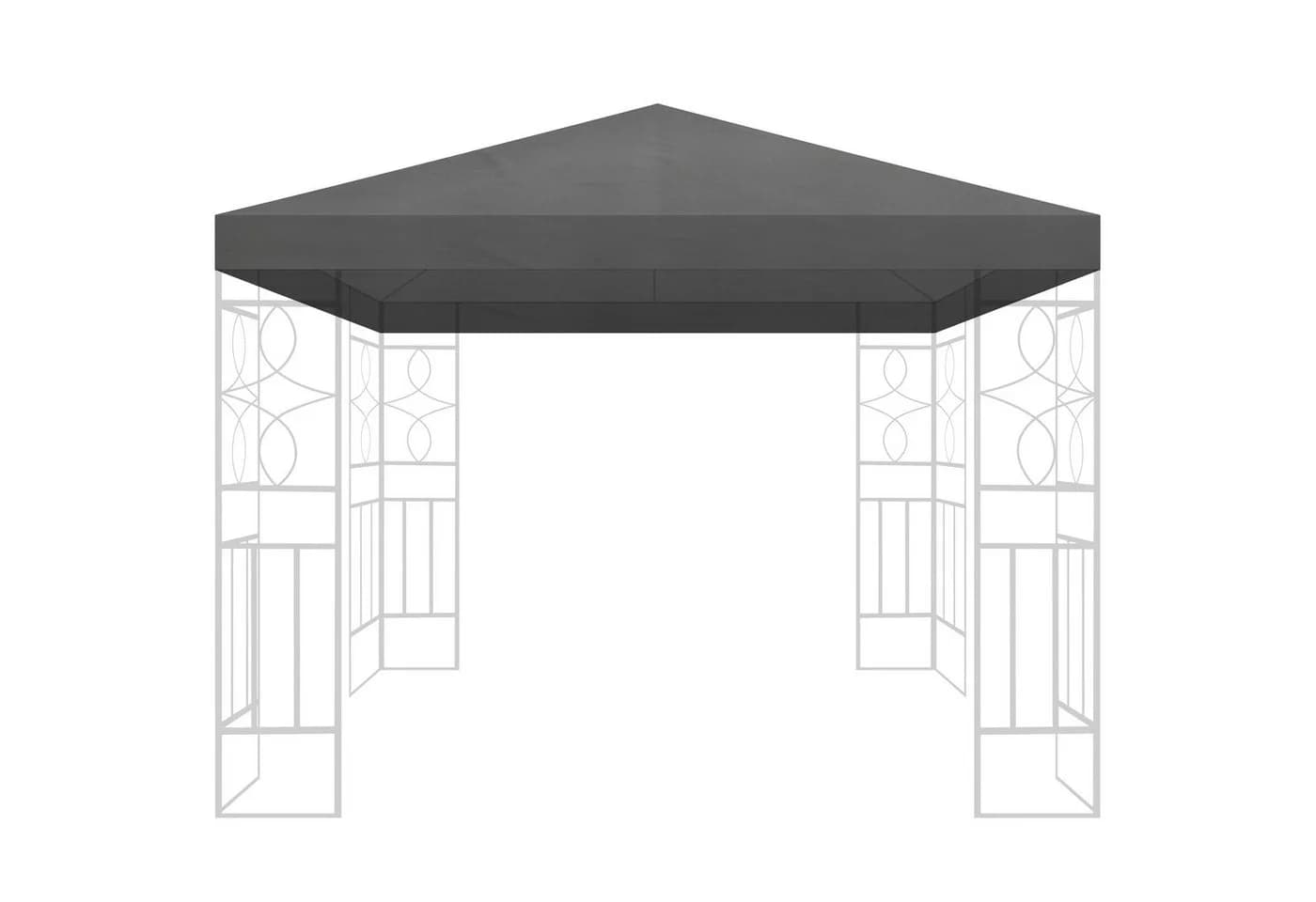 habeig Pavillon-Ersatzdach Anthrazit PVC-Beschichtung Wasserdicht - Bild 2