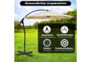habeig Ampelschirm 3m Beige PVC Wasserdicht mit Kurbel Bild 4