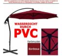 habeig Ampelschirm 3m Wasserdicht PVC Bordeaux Bild 2