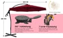 habeig Ampelschirm 3m Wasserdicht PVC Bordeaux Bild 5