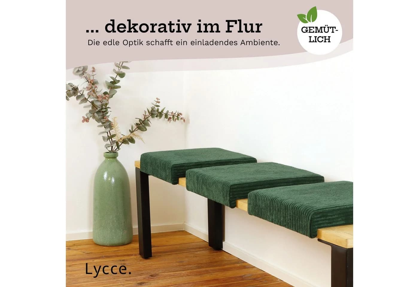 Lycce Klemmkissen Bankauflage Cordstoff 1 Leiste - Bild 5