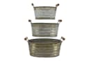 Dekoleidenschaft Pflanzkübel Metallwannen 3er Set Antik-Design Bild 4