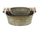 Dekoleidenschaft Pflanzkübel Metallwannen 3er Set Antik-Design Bild 5