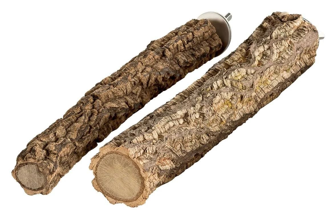 Kork-Deko.de Vogelspielplatz 2er-Pack Vogelsitzstangen Korkeiche