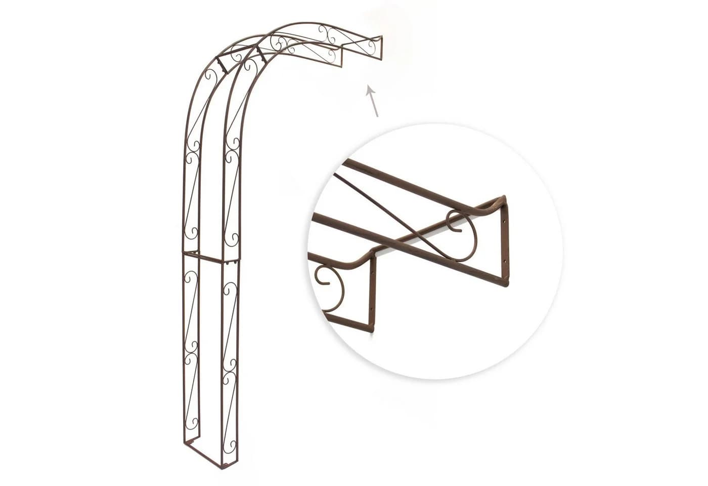 Dekoleidenschaft Rosenbogen Halbbogen Metall Rost-Optik Rankhilfe - Bild 4