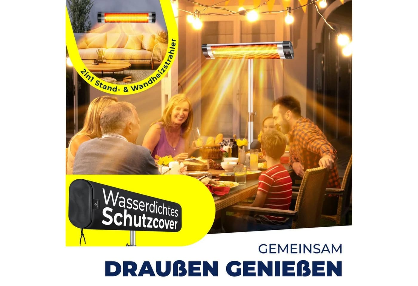 KESSER Infrarotstrahler 2500W mit Stativ und Fernbedienung - Bild 3
