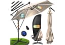KESSER Ampelschirm Beige mit LED Solar & Kurbel Bild 3