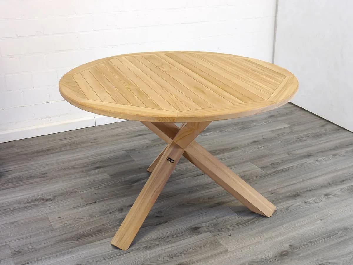 AFG Gartentisch rund aus massivem Teakholz