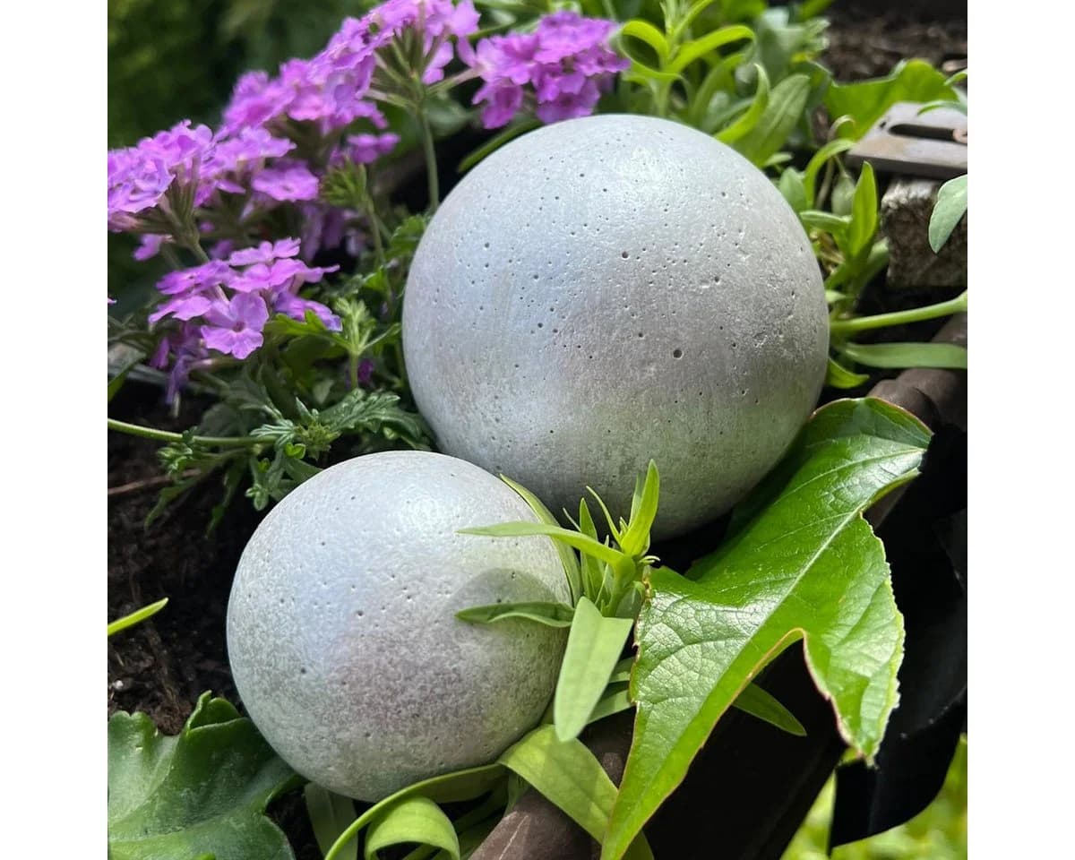 ZGM Beton Dekokugeln Set Silber Wetterfest Garten Deko