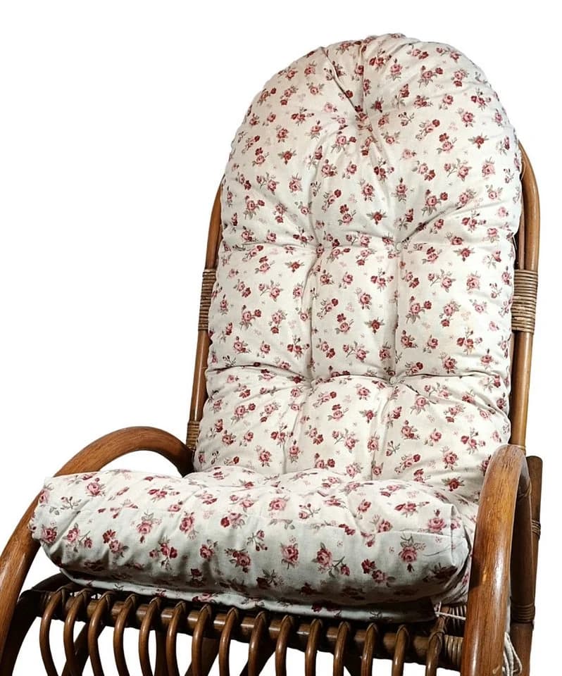 Rattani Polsterauflage Rose Leinen-Motiv für Liegestuhl - Bild 2