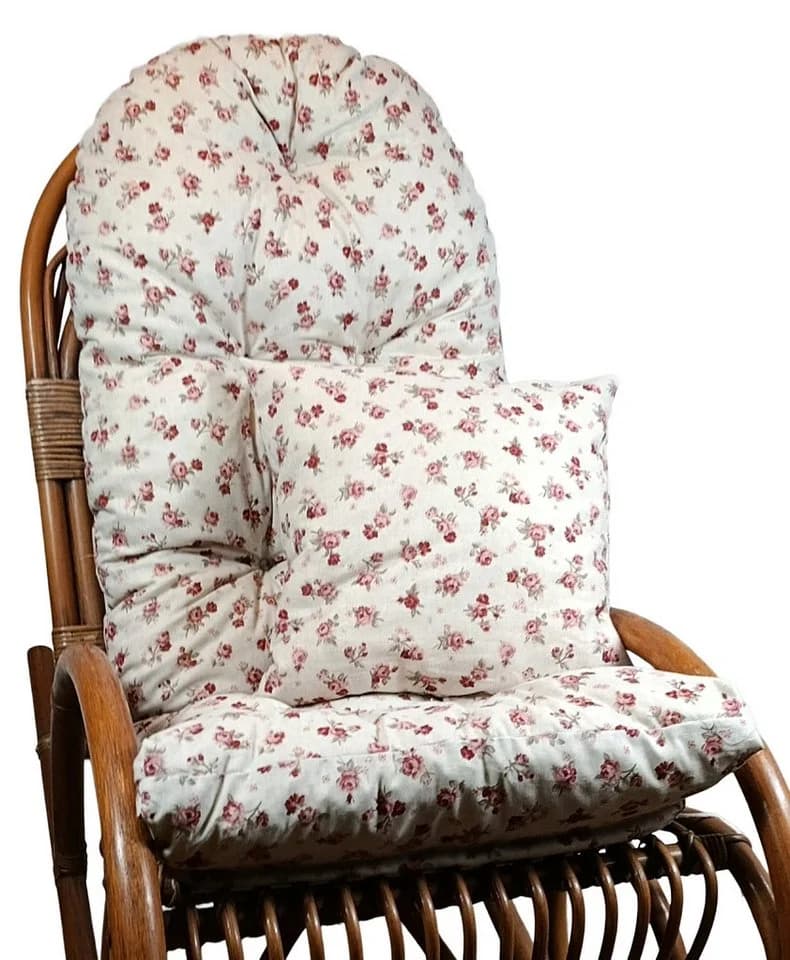 Rattani Polsterauflage für Schaukelstuhl mit Kissen Rosa