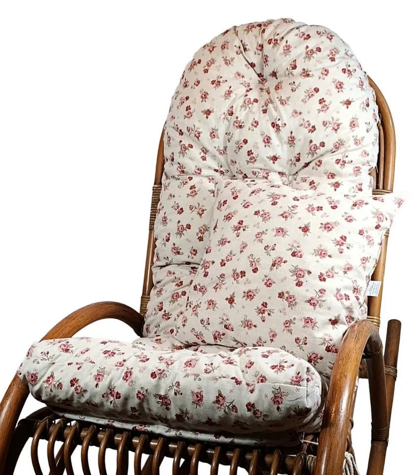 Rattani Polsterauflage für Schaukelstuhl mit Kissen Rosa - Bild 2
