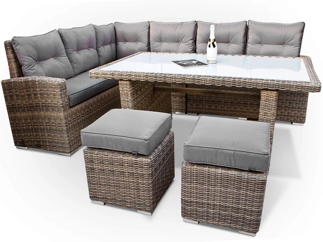 Ragnarök Gartenlounge-Set Wieland L mit ESG-Glas und Polyrattan - Bild 2