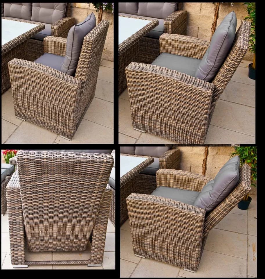 Ragnarök Gartenlounge-Set XXL Beige/Weiss Polyrattan - Bild 3