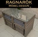 Ragnarök HEIMDALL Garten-Essgruppe 4-tlg. Beige Polyrattan Alu Bild 4