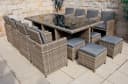 Ragnarök Möbel-Design Garten-Essgruppe Heimdall Esstisch Set 8+4, Polyrattan, Alu, Umklappbare Rückenlehnen Bild 2