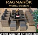 Ragnarök Möbel-Design Garten-Essgruppe Heimdall Esstisch Set 8+4, Polyrattan, Alu, Umklappbare Rückenlehnen Bild 5