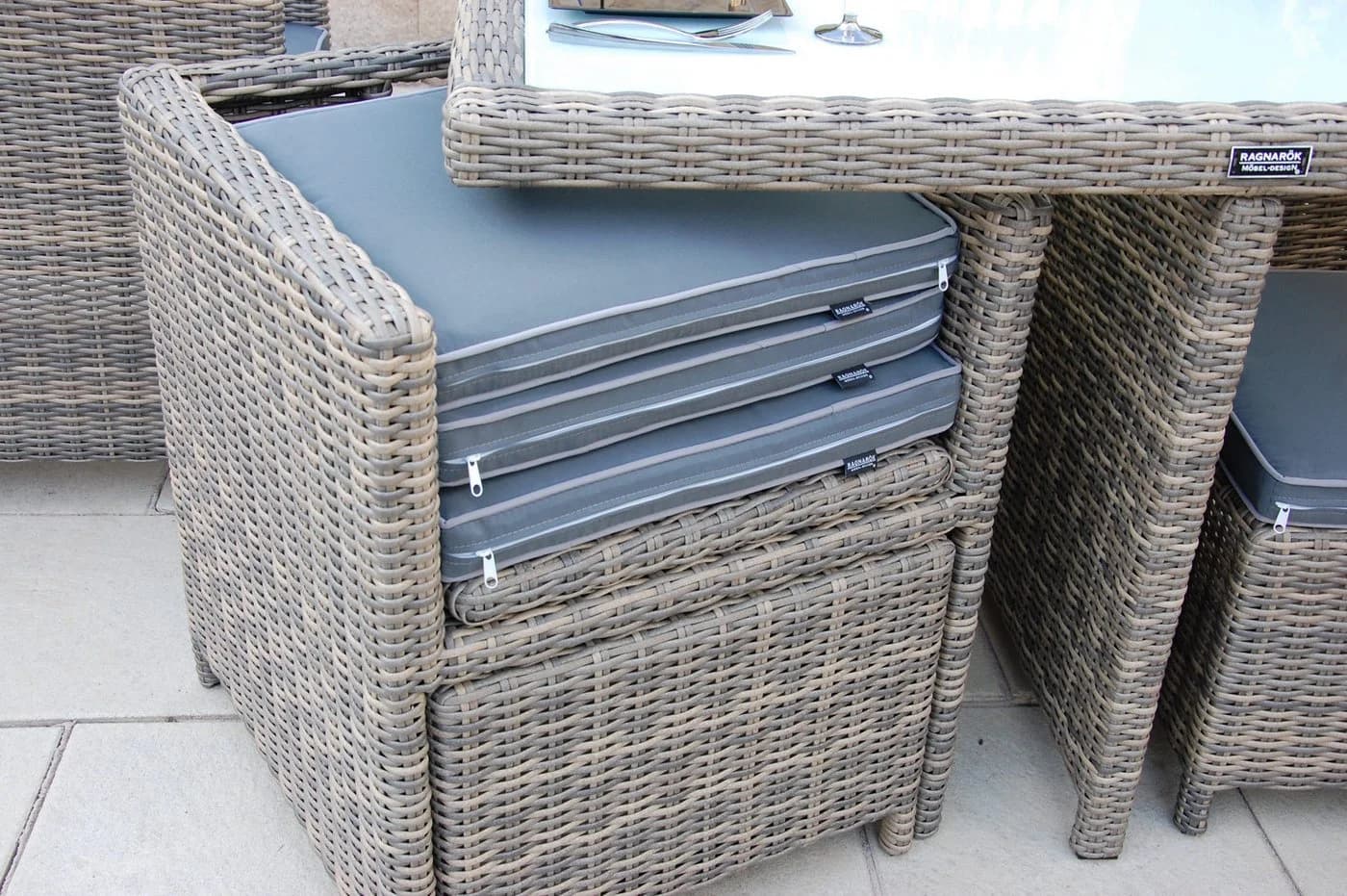 Ragnarök Möbel-Design Garten-Essgruppe Heimdall 4+4 Polyrattan Aluminium - Bild 5