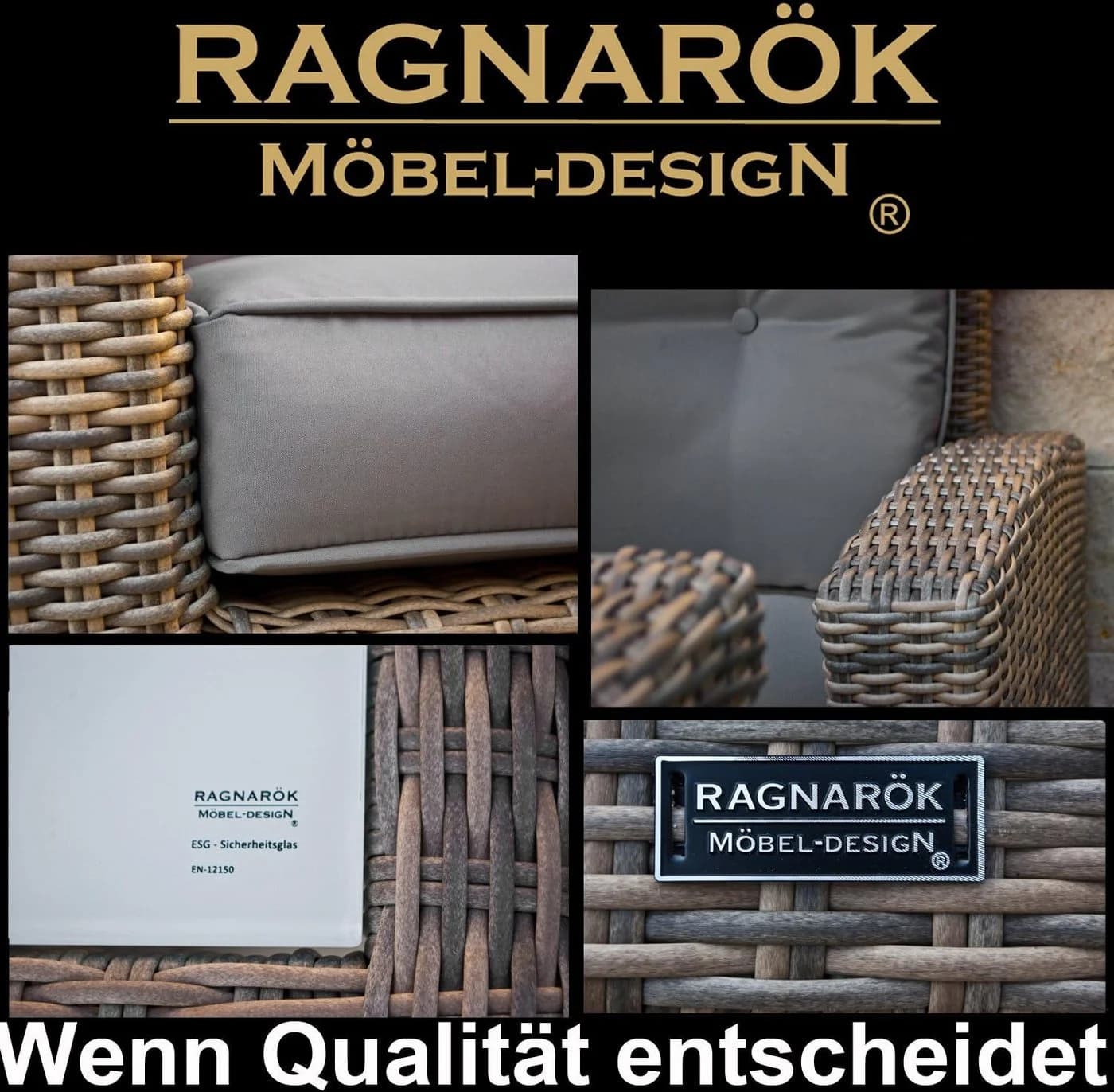 Ragnarök Gartenlounge-Set Wieland M mit Glasplatte und Stauraum - Bild 4