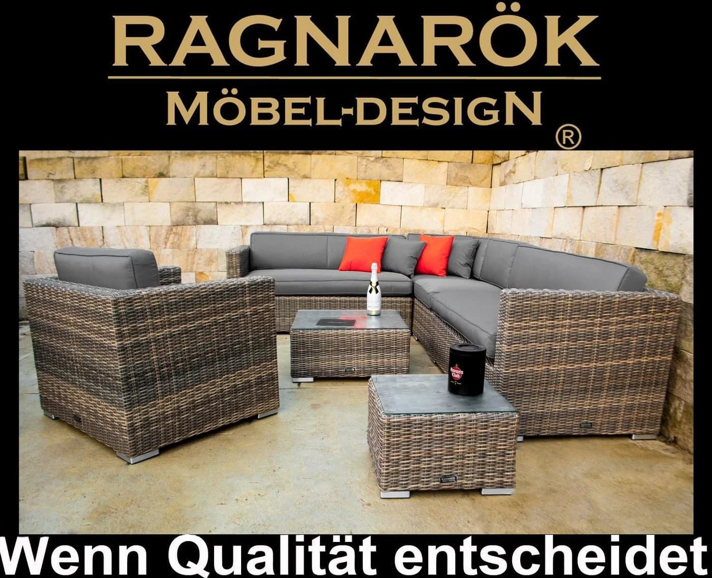Ragnarök Möbel-Design Gartenlounge-Set Narvik Polyrattan Aluminium - Bild 3