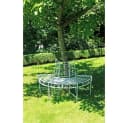 GartenHero Baumbank Halbkreis Metall Weiß/Braun Bild 1