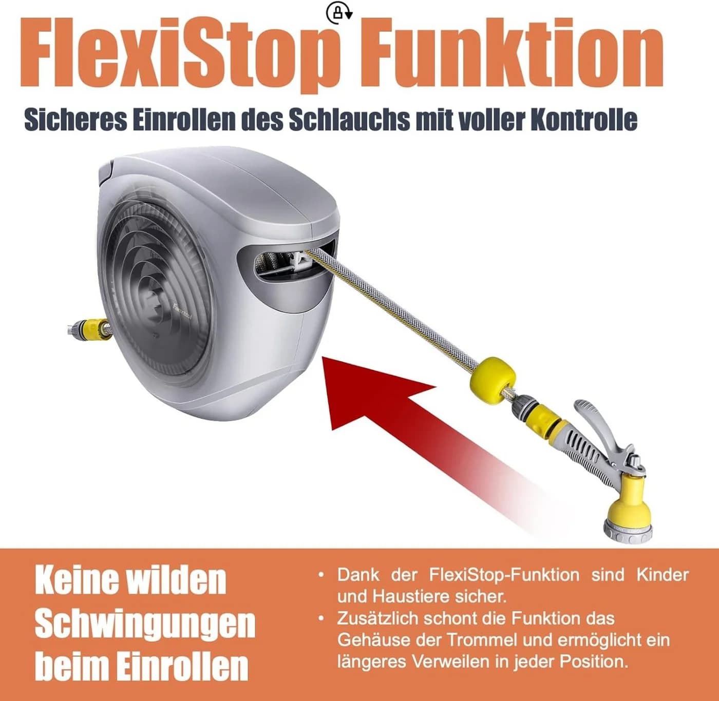 Fanztool Schlauchaufroller 35m mit Wandhalterung