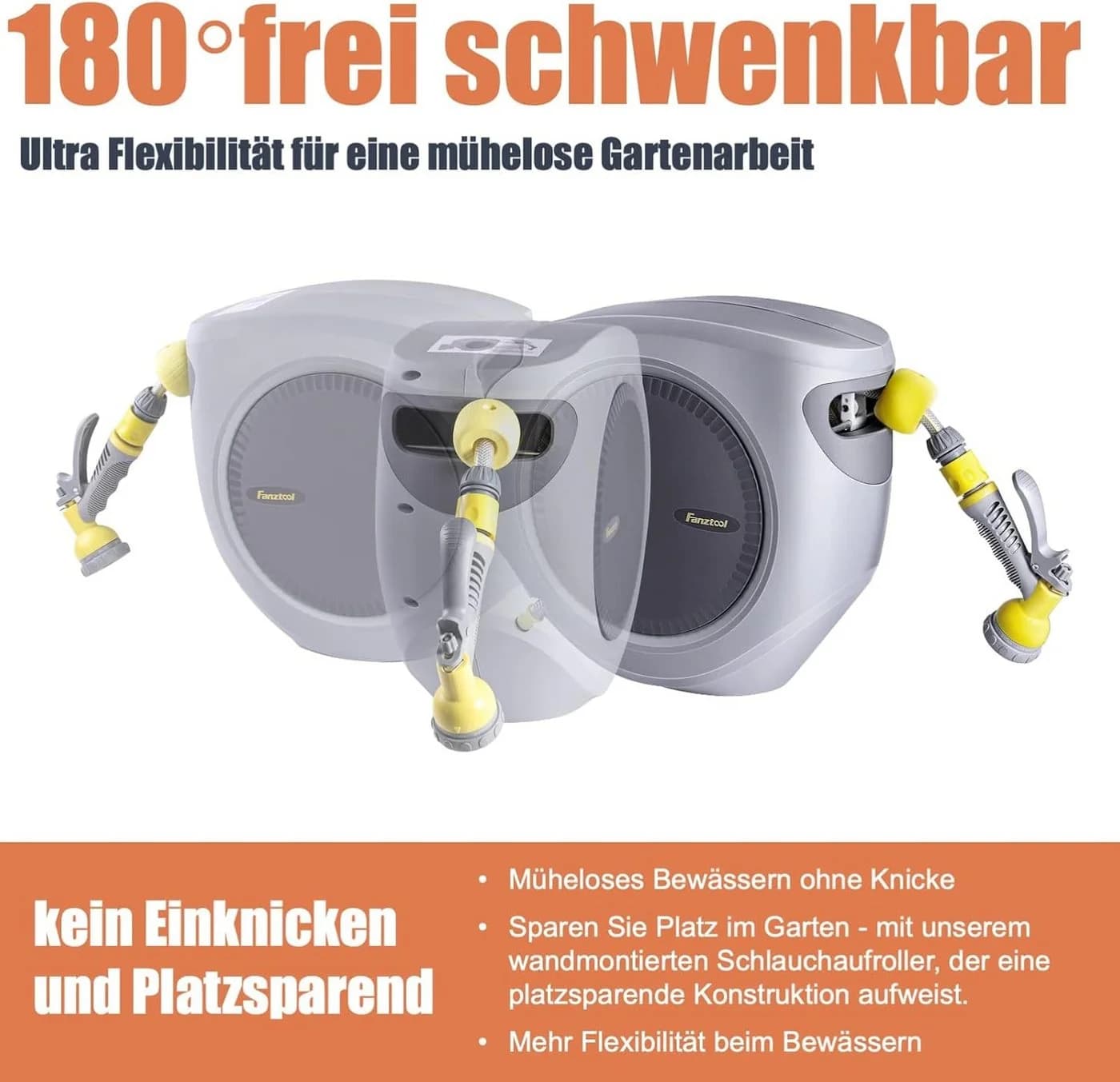 Fanztool Schlauchaufroller 35m mit Wandhalterung - Bild 4