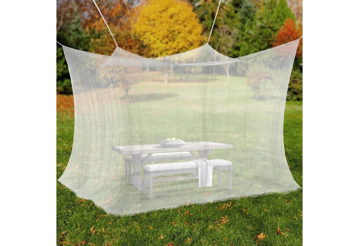 ELEGANCIO Moskitonetz XXL Kasten-Form Weiß/Schwarz Insektenschutz