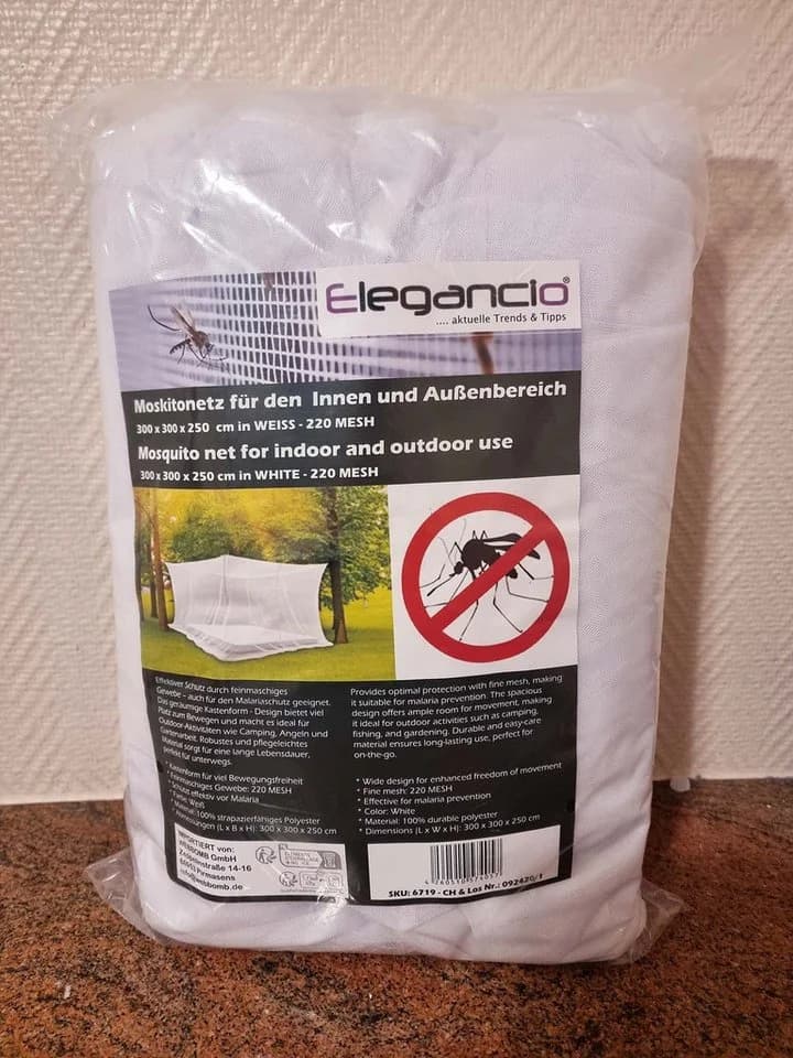 ELEGANCIO Moskitonetz XXL Kasten-Form Weiß/Schwarz Insektenschutz - Bild 3