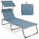 HOMECALL Gartenliege Blau Klappbar Verstellbar Textilene Bild 1