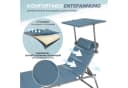 HOMECALL Gartenliege Blau Klappbar Verstellbar Textilene Bild 2