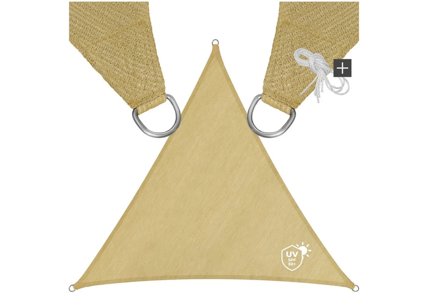 TECTAKE Sonnensegel Dreieckig Beige UV-Schutz 50+ - Bild 2