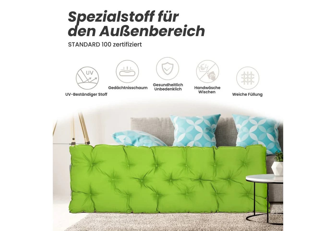 HOMECALL Bankauflage Sitzkissen 140x50x12cm UV-beständig - Bild 4