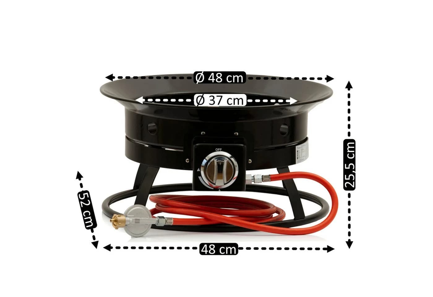 BBQ-Toro Feuerschale Gas Feuerstelle mit Lavasteinen, Ø 48 cm - 12 kW