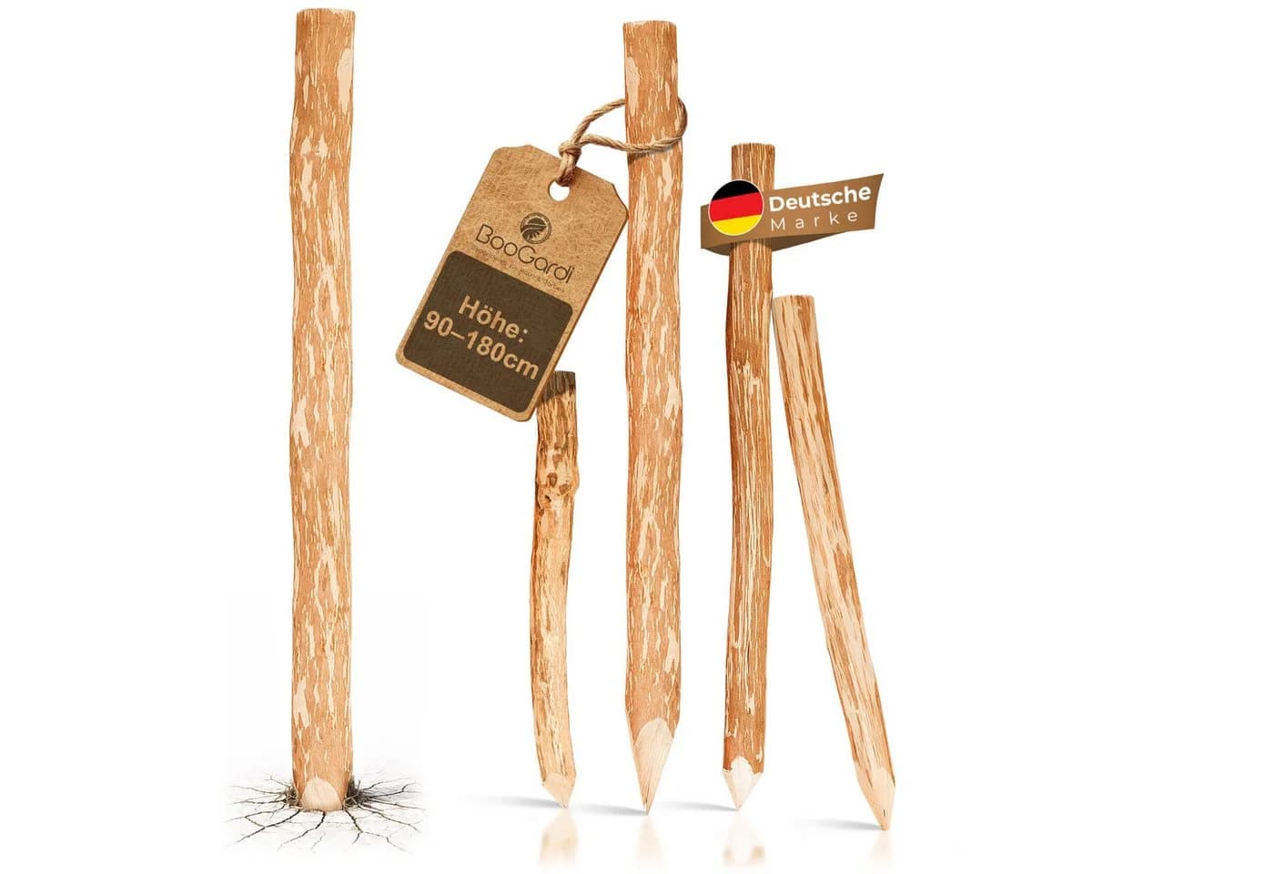 BooGardi Haselnuss-Zaunpfosten Holzpfahl 90 cm - Bild 2