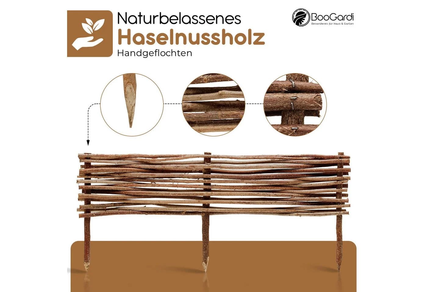 BooGardi Beeteinfassung Haselnuss 60x20 cm - Bild 5