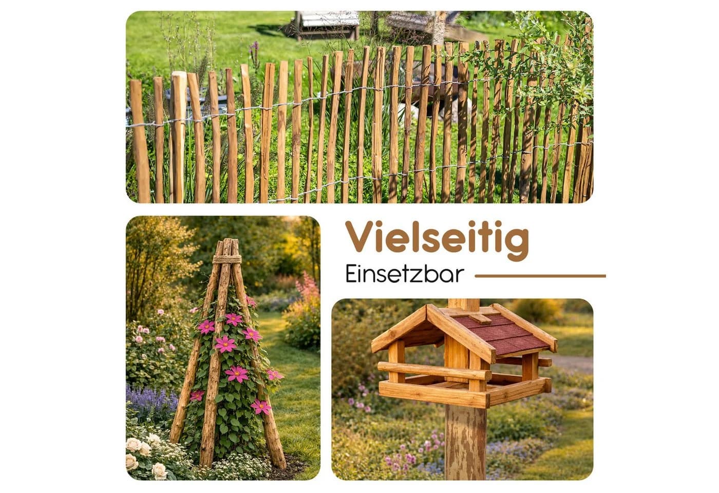 BooGardi Haselnuss-Zaunpfosten Imprägniert 90-180 cm