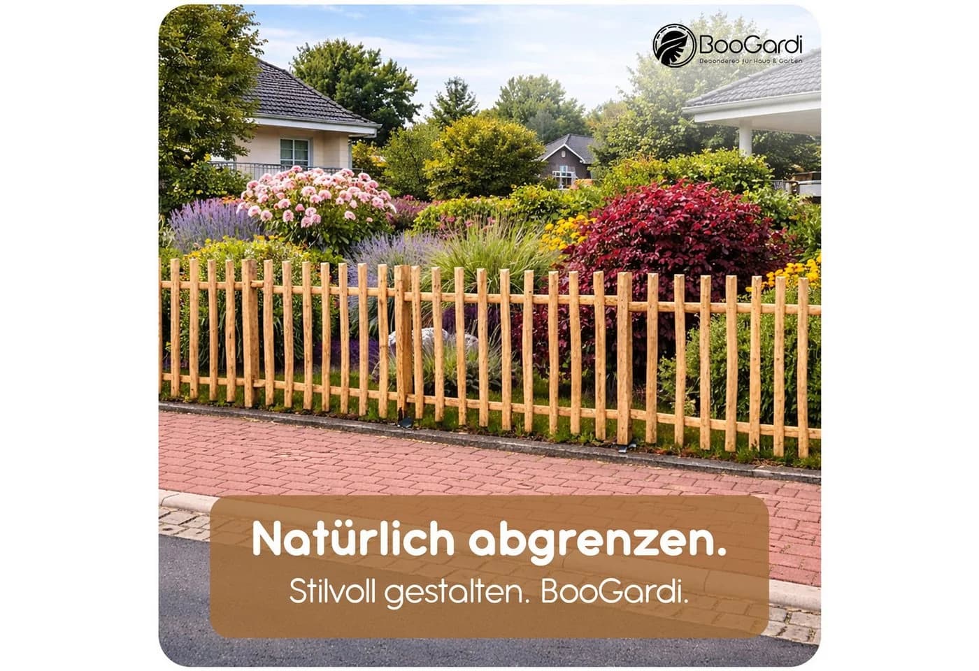 BooGardi Haselnuss-Zaun Bausatz Gartenzaun Holzzaun