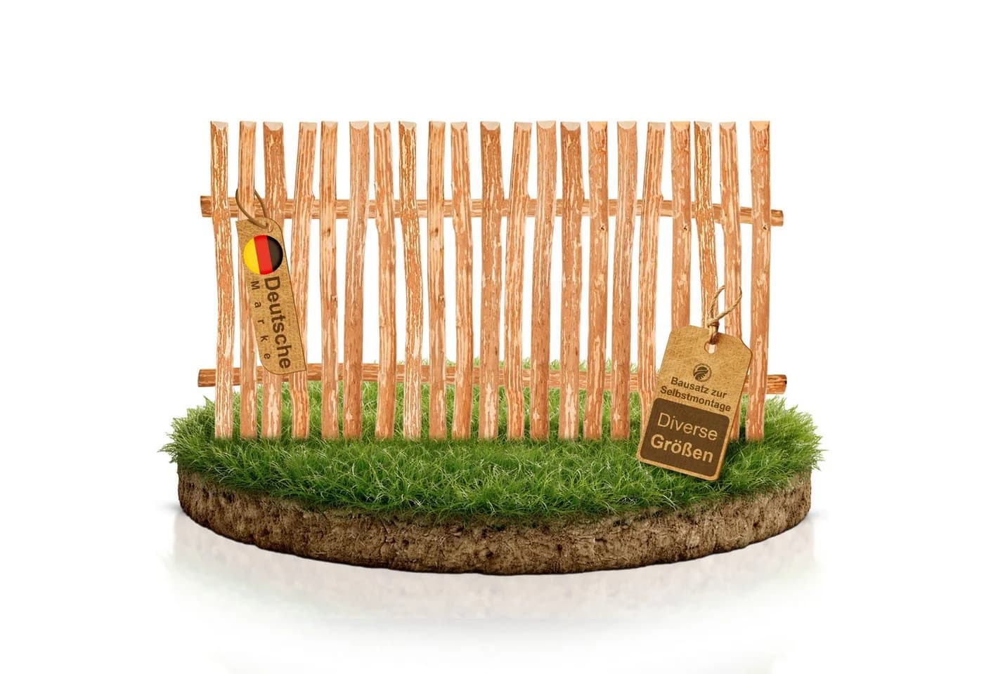 BooGardi Haselnuss-Zaun Bausatz Gartenzaun Holzzaun - Bild 2