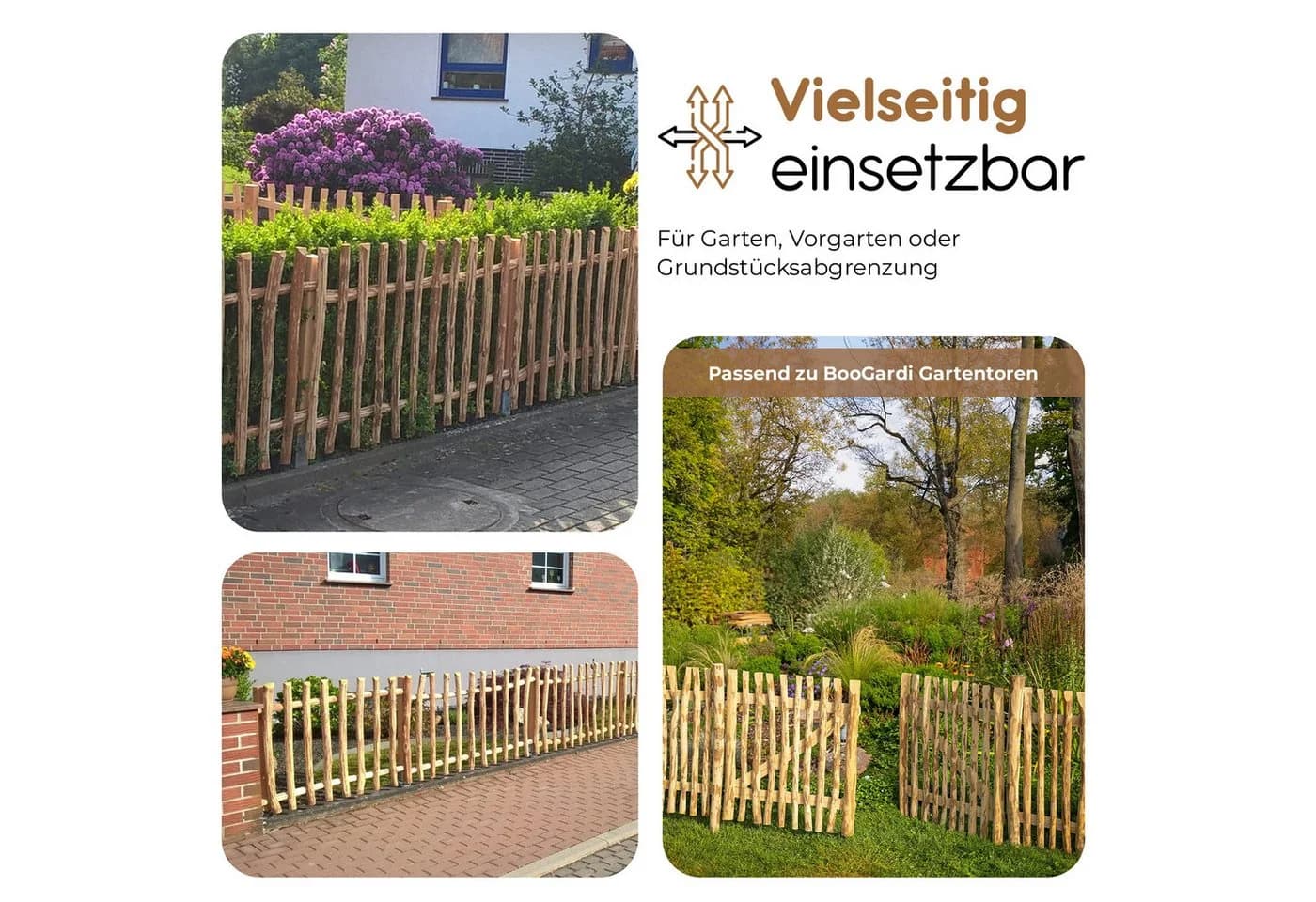 BooGardi Haselnuss-Zaun Bausatz Gartenzaun Holzzaun - Bild 3