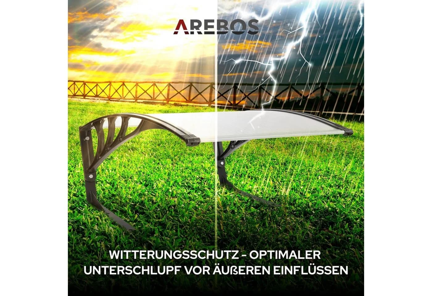 Arebos Mähroboter-Garage Carport 102x79 cm Metall UV-Schutz - Bild 3