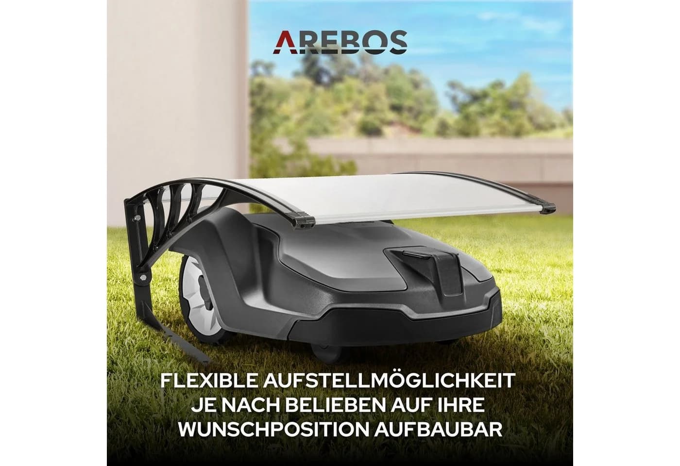 Arebos Mähroboter-Garage Carport 102x79 cm Metall UV-Schutz - Bild 5
