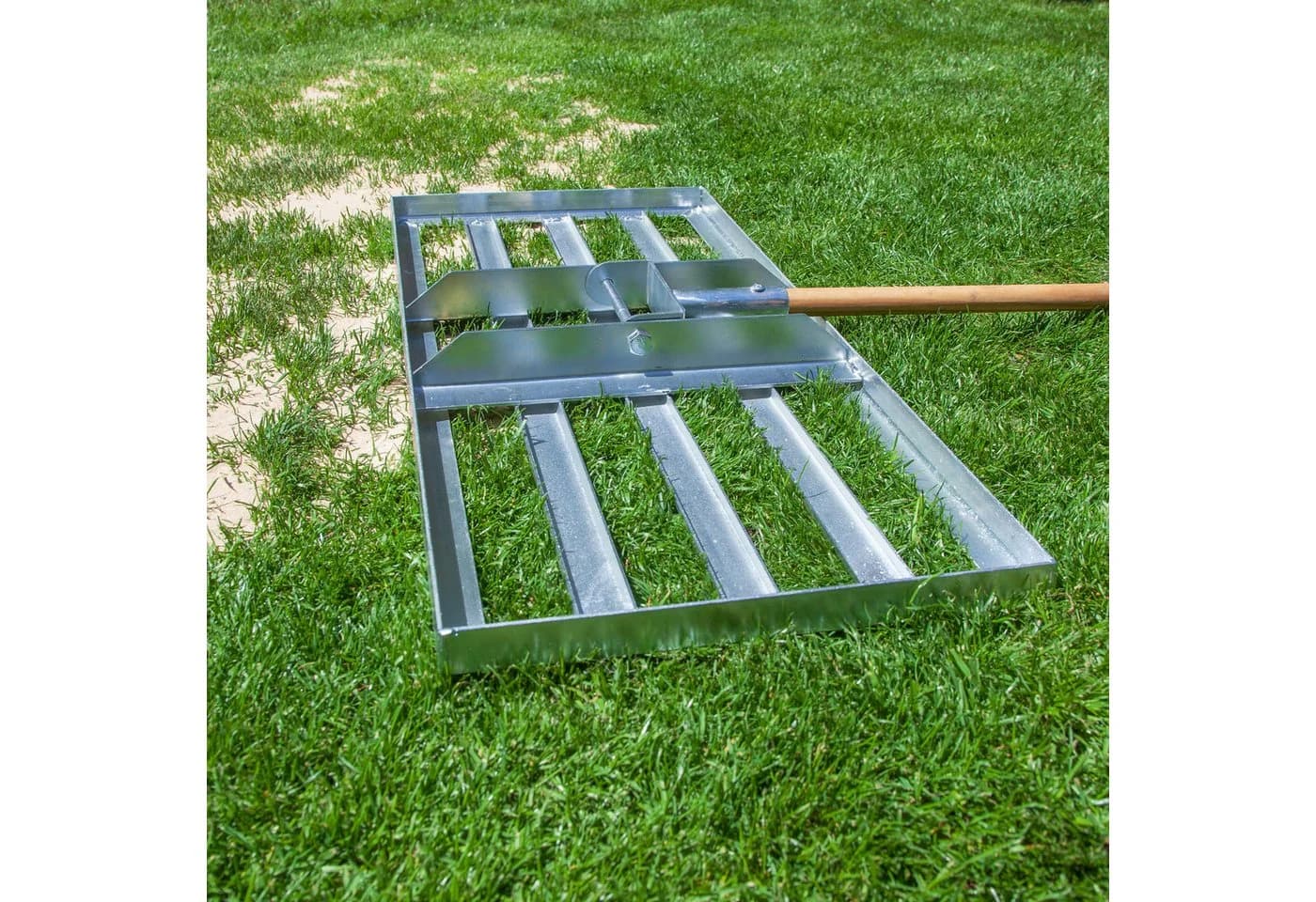 SattesGrün Rasenrechen Profi Rasenrakel Flächenebner Leveler verzinkter Stahl