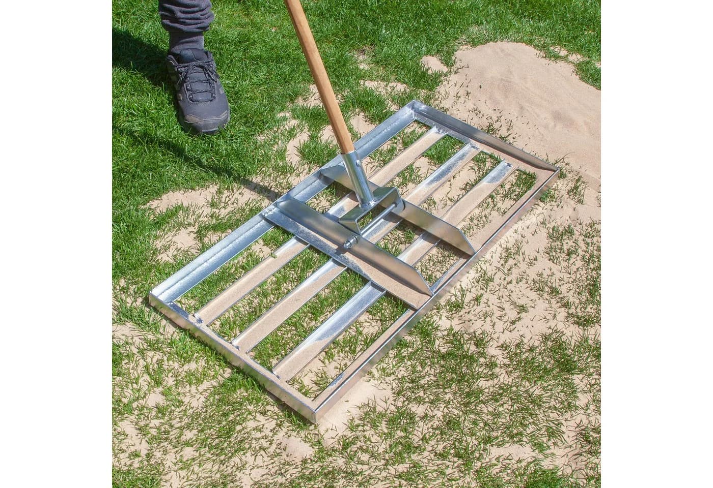 SattesGrün Rasenrechen Profi Rasenrakel Flächenebner Leveler verzinkter Stahl - Bild 4