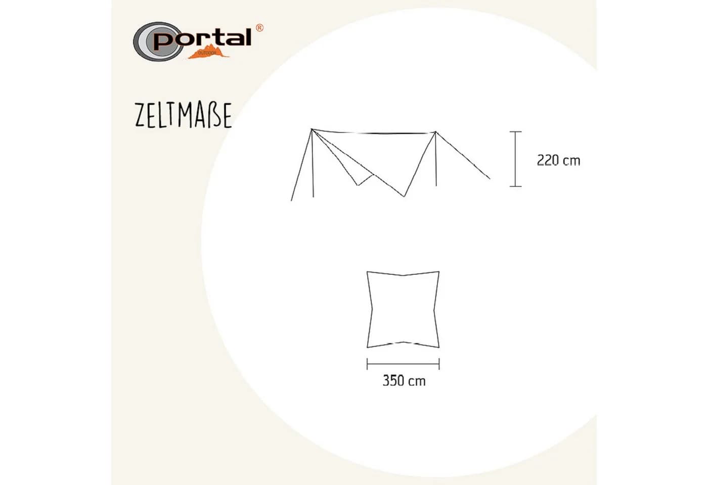 Portal Outdoor Sonnensegel Mesa grau - grün Camping Markise 350x350x220 cm - Bild 4