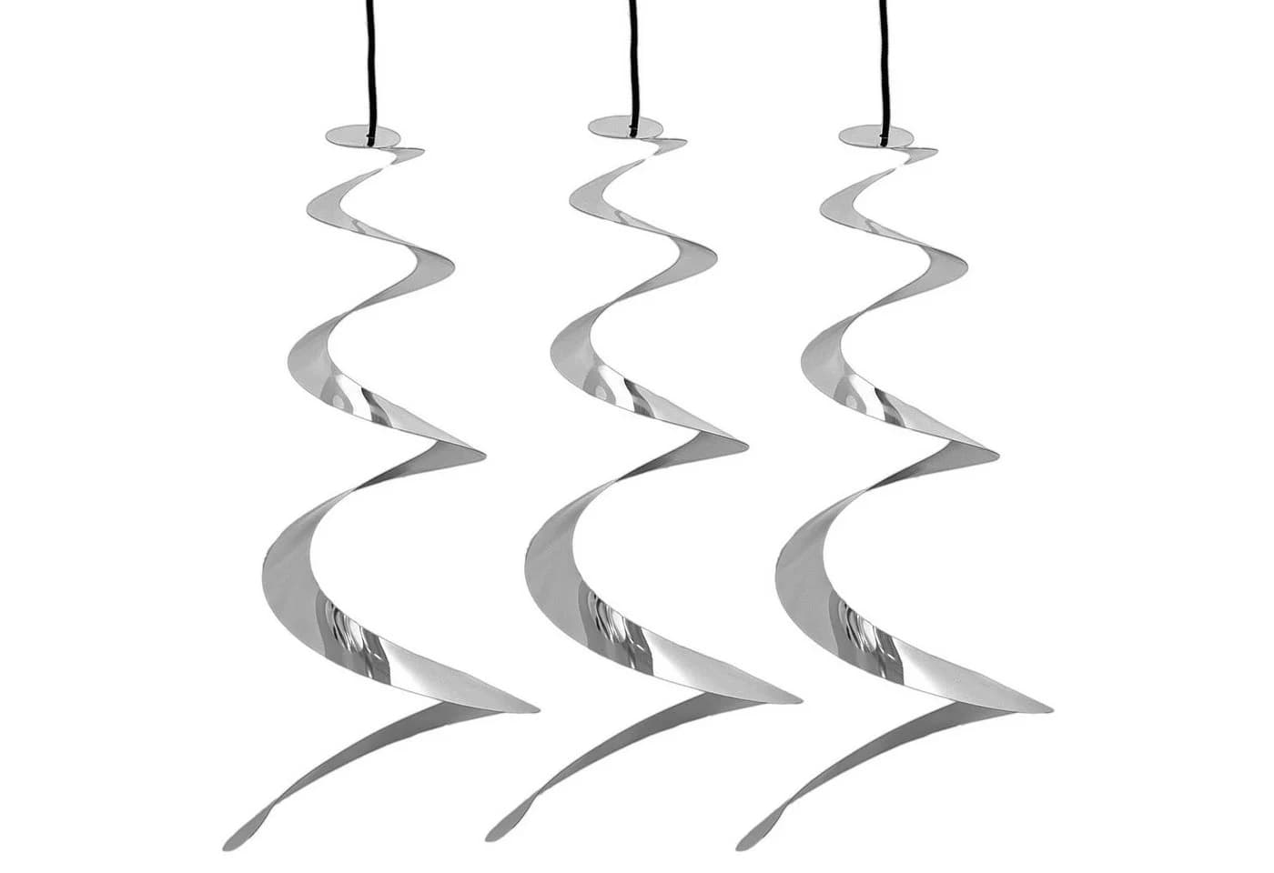 HAC24 Vogelabwehr-Windspirale 3er-Set Silber Reflektierend