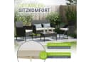 Juskys Gartenlounge-Set Fort Myers Schwarz Creme 4-tlg. Polyrattan Bild 2