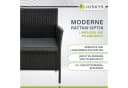 Juskys Balkonset Monaco Schwarz Polyrattan 2-Sitzer mit Tisch & Kissen Bild 5